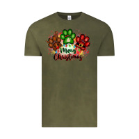 Vintage Olive merry christmas paws Vintage Tee - FaDigitalArtStudio
