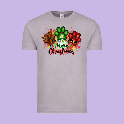 Merry Christmas Paws Vintage Tee Designed By Fadigitalartstudio