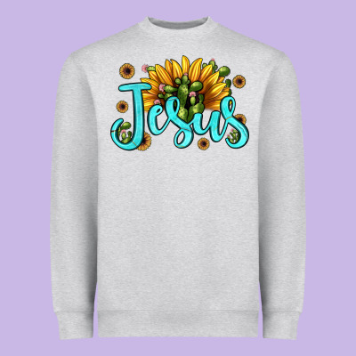 Jesus Sunflower Heavyweight Sweatshirt Designed By Jahusdesignshop