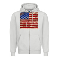 Dove Grey American flag leopard cowhide Zipper Hoodie - JahusDesignShop