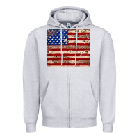 Heather Grey American flag leopard cowhide Zipper Hoodie - JahusDesignShop