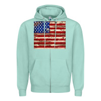 Seafoam American flag leopard cowhide Zipper Hoodie - JahusDesignShop