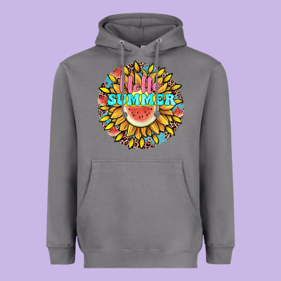 Hello Summer Heavyweight Hoodie Designed By Jahusdesignshop