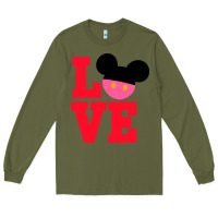 Army Green Minnie Mouse Long Sleeve Tee - CowhideDigitalArt
