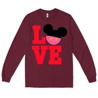 Burgundy Minnie Mouse Long Sleeve Tee - CowhideDigitalArt