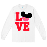 White Minnie Mouse Long Sleeve Tee - CowhideDigitalArt