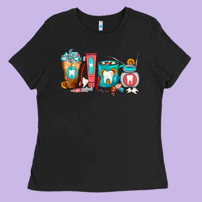 Dentist Coffee Cups Ladies Tee Designed By Fadigitalartstudio