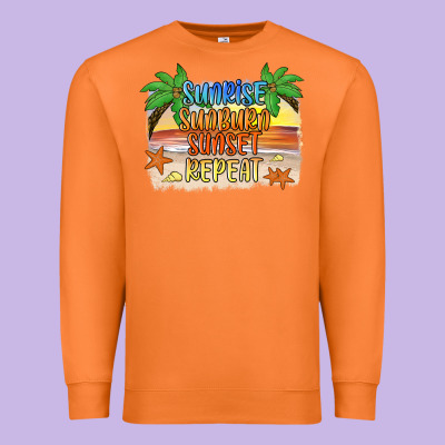 Sunrise Sunburn Sunset Repeat2 Premium Sweatshirt Designed By Jahusdesignshop
