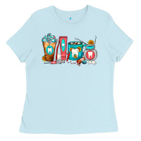 Baby Blue Dentist Coffee Cups Ladies Tee - FaDigitalArtStudio
