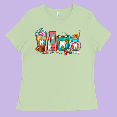 Dentist Coffee Cups Ladies Tee Designed By Fadigitalartstudio