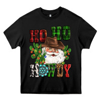 Black ho ho howdy santa Heavy Core Tee - CowGirlArtShop