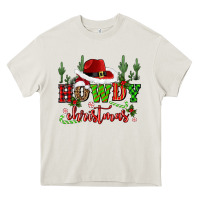 Cream howdy christmas cowboy hat Heavy Core Tee - CowGirlArtShop