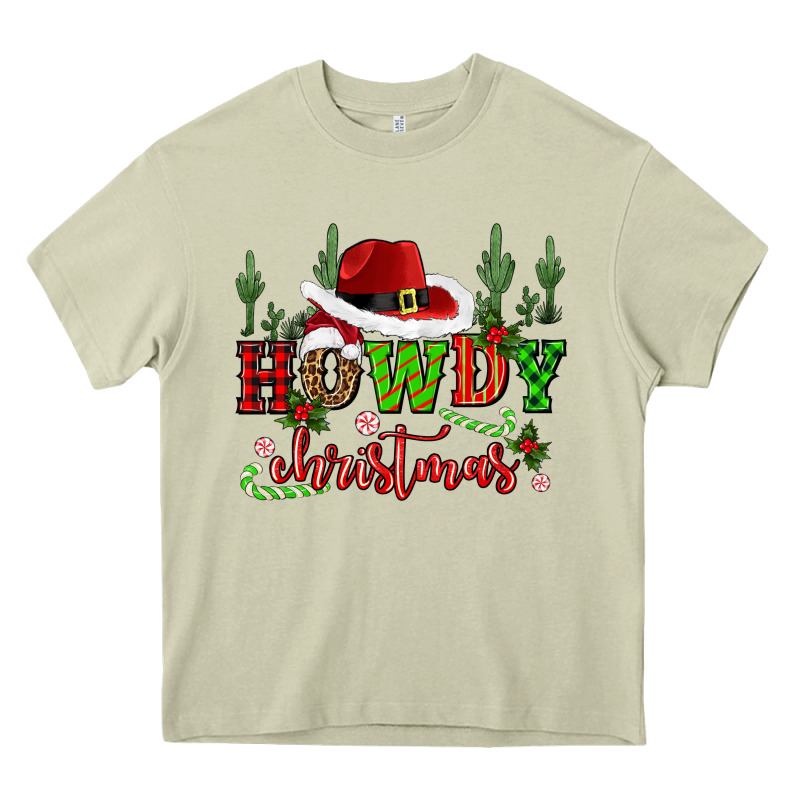 Howdy Christmas Cowboy Hat Heavy Core Tee by CowGirlArtShop | Teevron