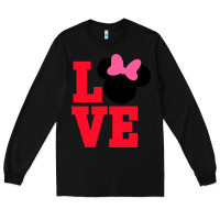 Black Minnie Mouse Long Sleeve Tee - CowhideDigitalArt