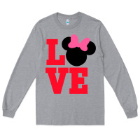 Heather Grey Minnie Mouse Long Sleeve Tee - CowhideDigitalArt