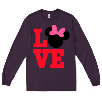 Plum Minnie Mouse Long Sleeve Tee - CowhideDigitalArt