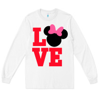 White Minnie Mouse Long Sleeve Tee - CowhideDigitalArt