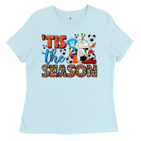 Baby Blue tis the season  soccer  frappe coffee Ladies Tee - FaDigitalArtStudio