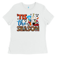 White tis the season  soccer  frappe coffee Ladies Tee - FaDigitalArtStudio