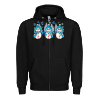 Black snowman winter Zipper Hoodie - JahusDesignShop