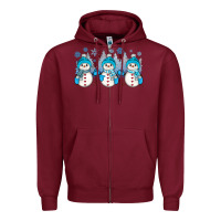 Burgundy snowman winter Zipper Hoodie - JahusDesignShop