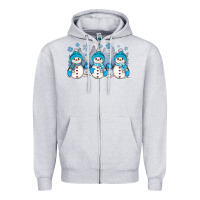 Heather Grey snowman winter Zipper Hoodie - JahusDesignShop