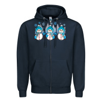 Navy snowman winter Zipper Hoodie - JahusDesignShop