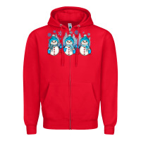 Red snowman winter Zipper Hoodie - JahusDesignShop