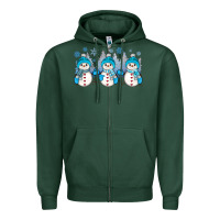 Sports Green snowman winter Zipper Hoodie - JahusDesignShop