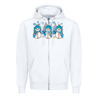 White snowman winter Zipper Hoodie - JahusDesignShop