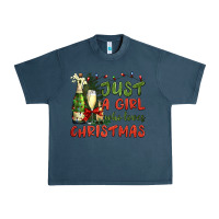 Midnight Navy just a girl who loves christmas Urban Heavy Tee - BundleAndBundleShop