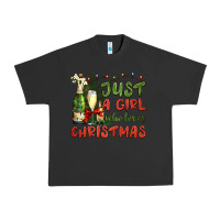 Pigment Black just a girl who loves christmas Urban Heavy Tee - BundleAndBundleShop