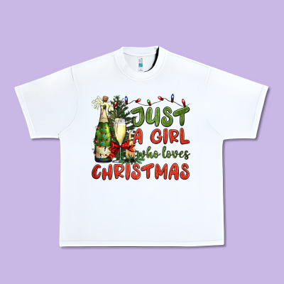 Just A Girl Who Loves Christmas Urban Heavy Tee Designed By Bundleandbundleshop