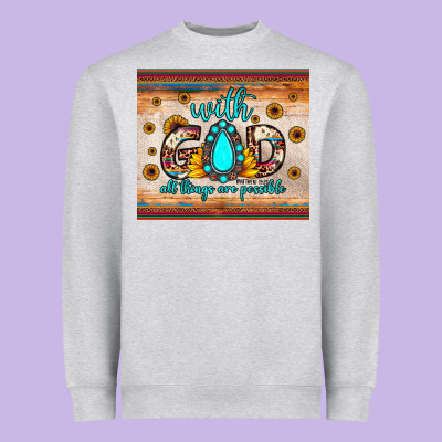 With God All Things Are Possible Matthew 19 26 Heavyweight Sweatshirt Designed By Jahusdesignshop