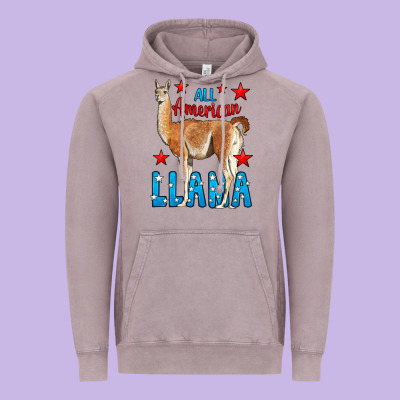 All American Lama Vintage Hoodie Designed By Lillyallendesigns