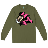Army Green Minnie Mouse Long Sleeve Tee - CowhideDigitalArt