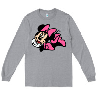 Heather Grey Minnie Mouse Long Sleeve Tee - CowhideDigitalArt