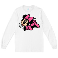 White Minnie Mouse Long Sleeve Tee - CowhideDigitalArt