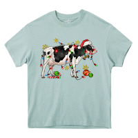Arona christmas holstein cow Heavy Core Tee - CowGirlArtShop