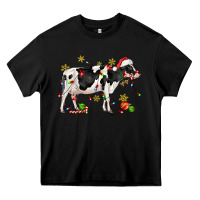 Black christmas holstein cow Heavy Core Tee - CowGirlArtShop