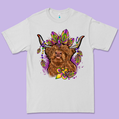 Mardi Gras Cow Premium Tee Designed By Oliviacreatesart