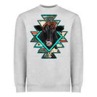 Heather Grey black angus cowhide aztec Heavyweight Sweatshirt - JahusDesignShop