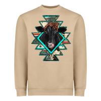 Mushroom black angus cowhide aztec Heavyweight Sweatshirt - JahusDesignShop