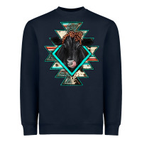 Navy black angus cowhide aztec Heavyweight Sweatshirt - JahusDesignShop