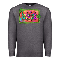 Charcoal Heather summer vibes watermelon Premium Sweatshirt - JahusDesignShop