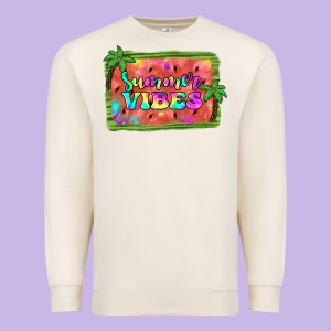 Summer Vibes Watermelon Premium Sweatshirt Designed By Jahusdesignshop