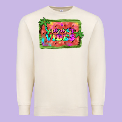 Summer Vibes Watermelon Premium Sweatshirt Designed By Jahusdesignshop
