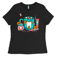 Black Dentist Coffee Ladies Tee - FaDigitalArtStudio