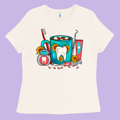 Dentist Coffee Ladies Tee Designed By Fadigitalartstudio