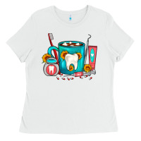White Dentist Coffee Ladies Tee - FaDigitalArtStudio